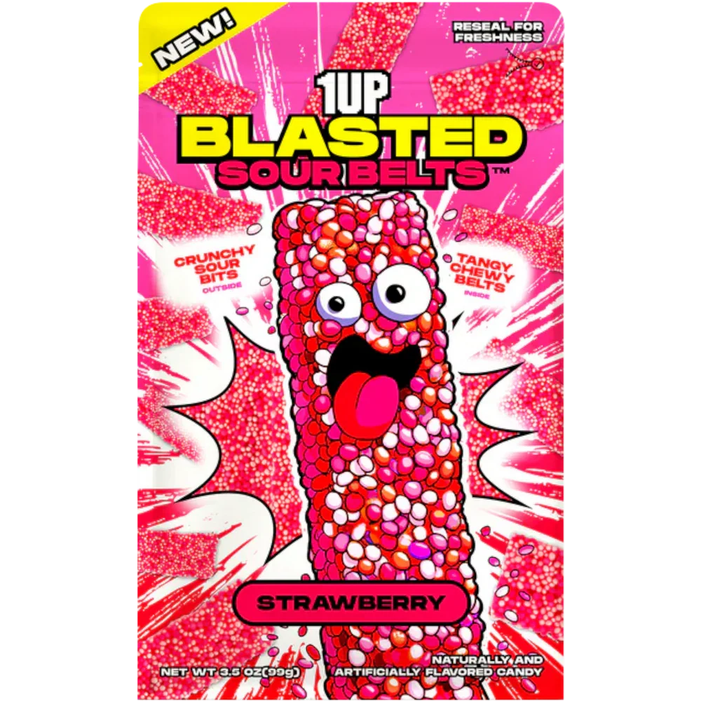 1UP - Blasted Strawberry Sour Belts