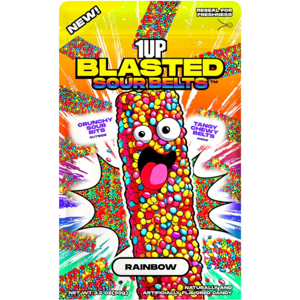 1UP - Blasted Rainbow Sour Belts