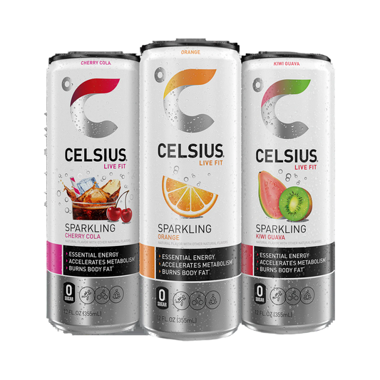 CELSIUS Variety Pack - Cherry Cola, Orange, Kiwi Guava