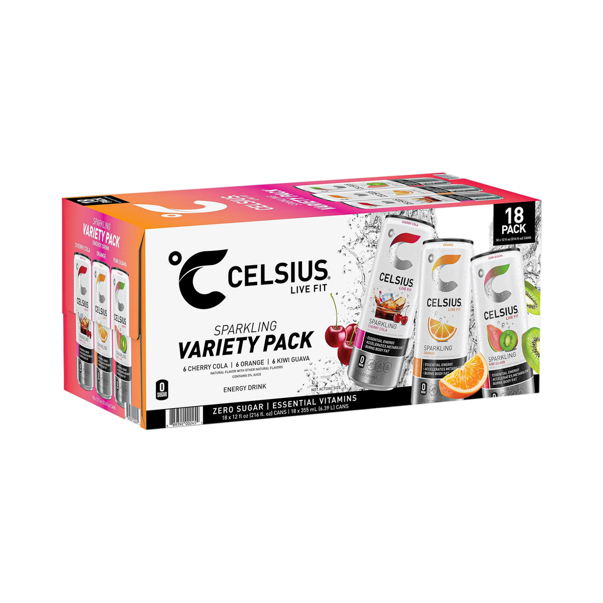 CELSIUS Variety Pack - Cherry Cola, Orange, Kiwi Guava