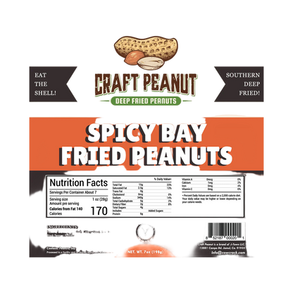 Craft Peanut Spicy Bay Fried Peanuts 7 oz- 18 Count