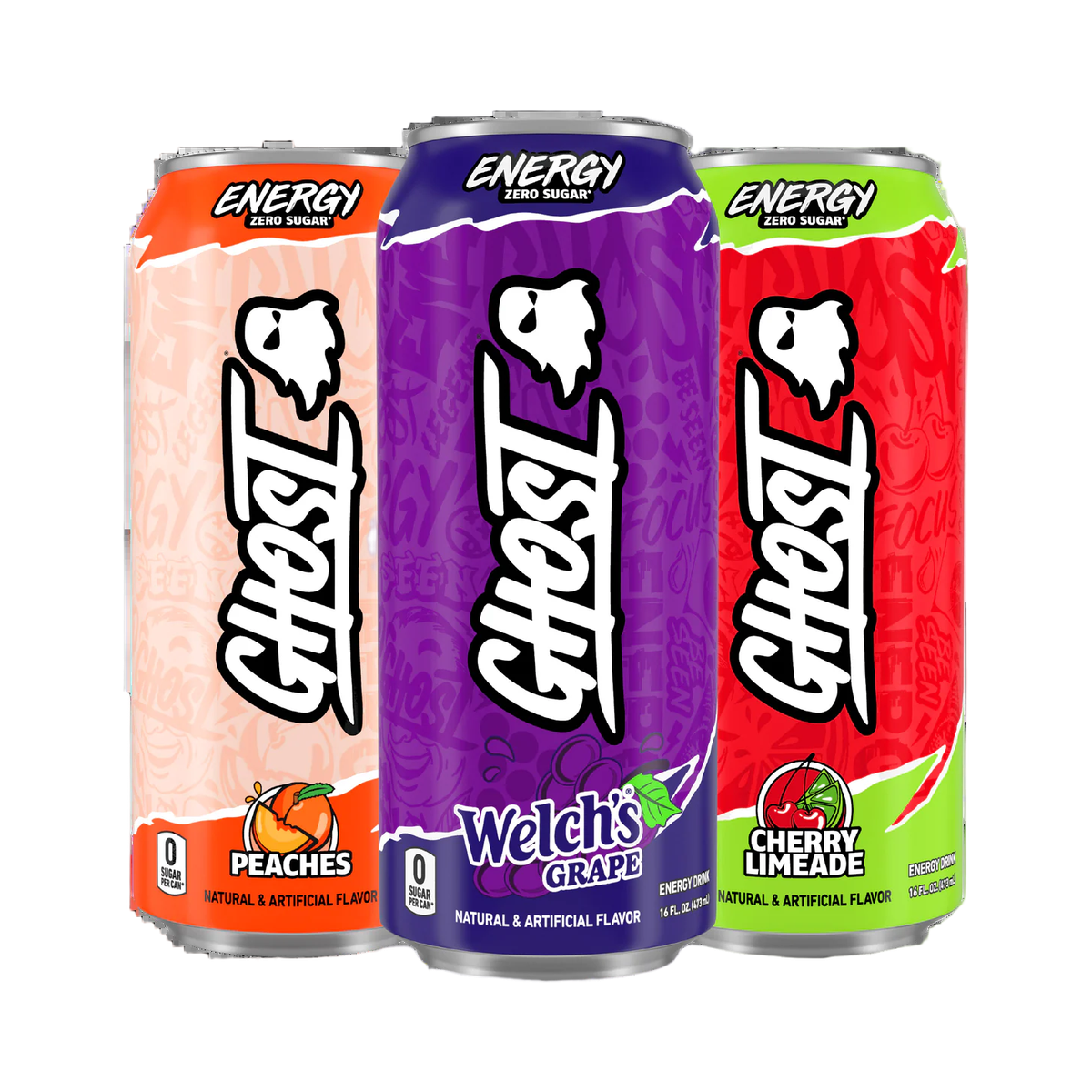 Ghost Variety Pack - Peaches, Welch's Grape, Cherry Limeade