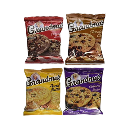 Grandma's Cookies Variety Pack - Chocolate Chip, Peanut Butter, Chocolate Brownie, Oatmeal Raisin