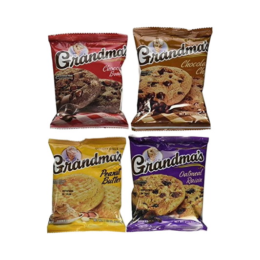 Grandma's Cookies Variety Pack - Chocolate Chip, Peanut Butter, Chocolate Brownie, Oatmeal Raisin