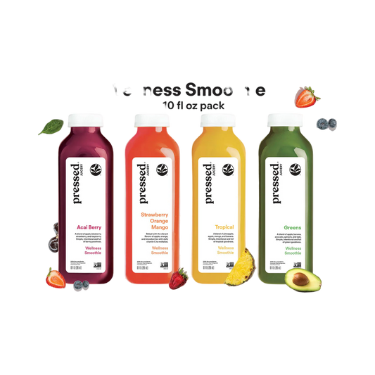 Pressed Juicery Variety Pack - Acai Berry, Strawberry Orange Mango, Tropical, Greens
