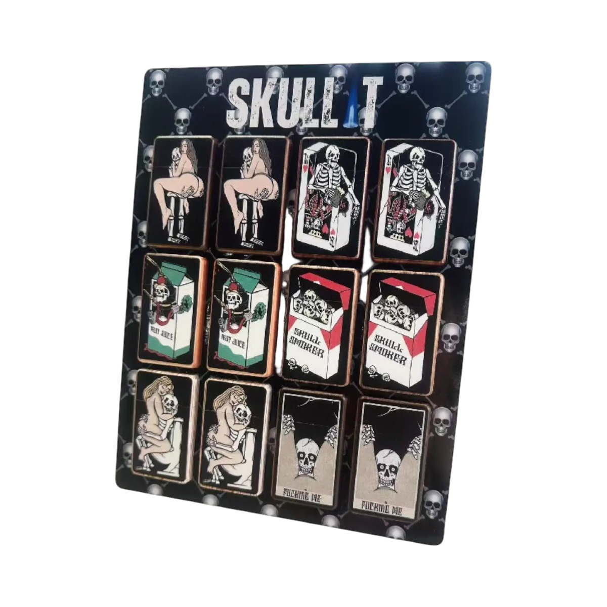 Skull It Flip Top Torch On Cardboard Display Stand
