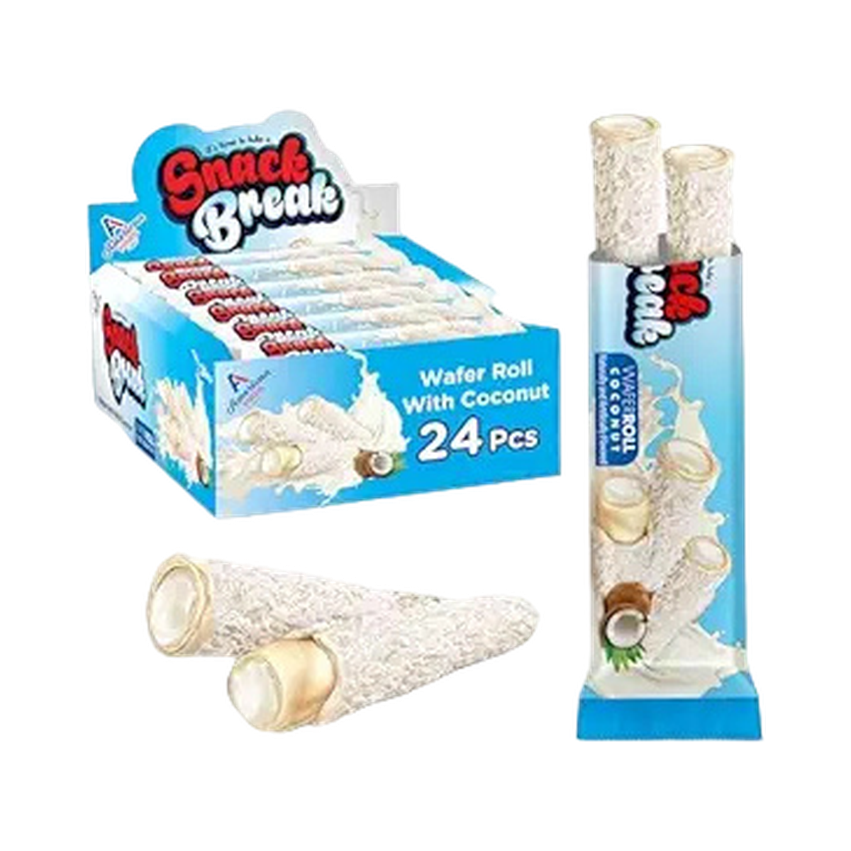 Snack Break Wafer Roll with Coconut – 24 Pack