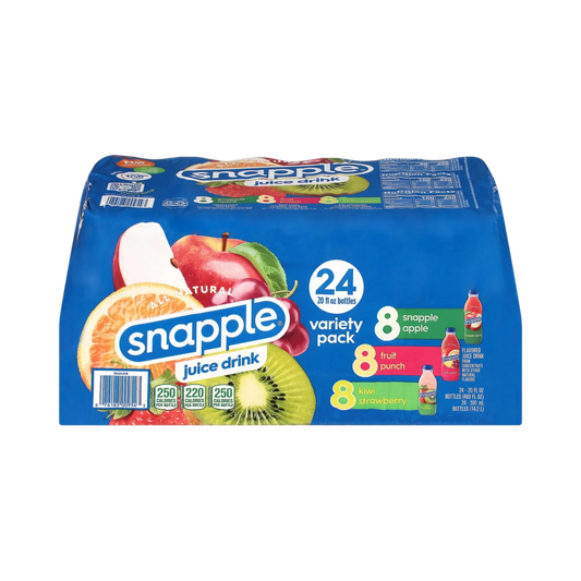 Snapple Juice Drink Variety Pack - Kiwi Strawberry, Fruit Punch, Snapple Apple