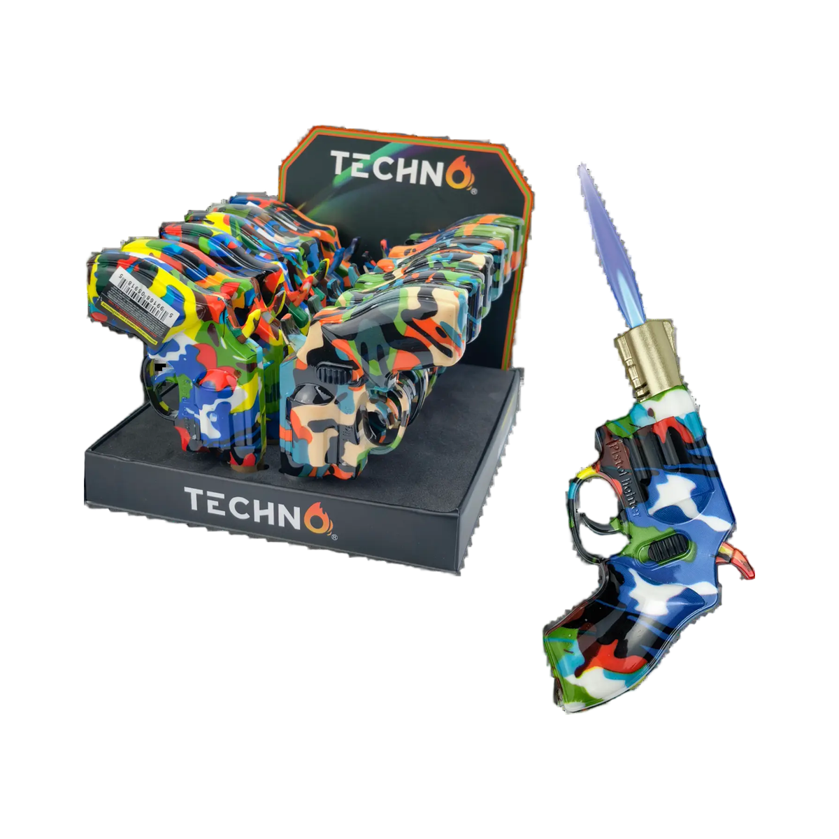 Techno Camouflage Revolver Torch Lighter